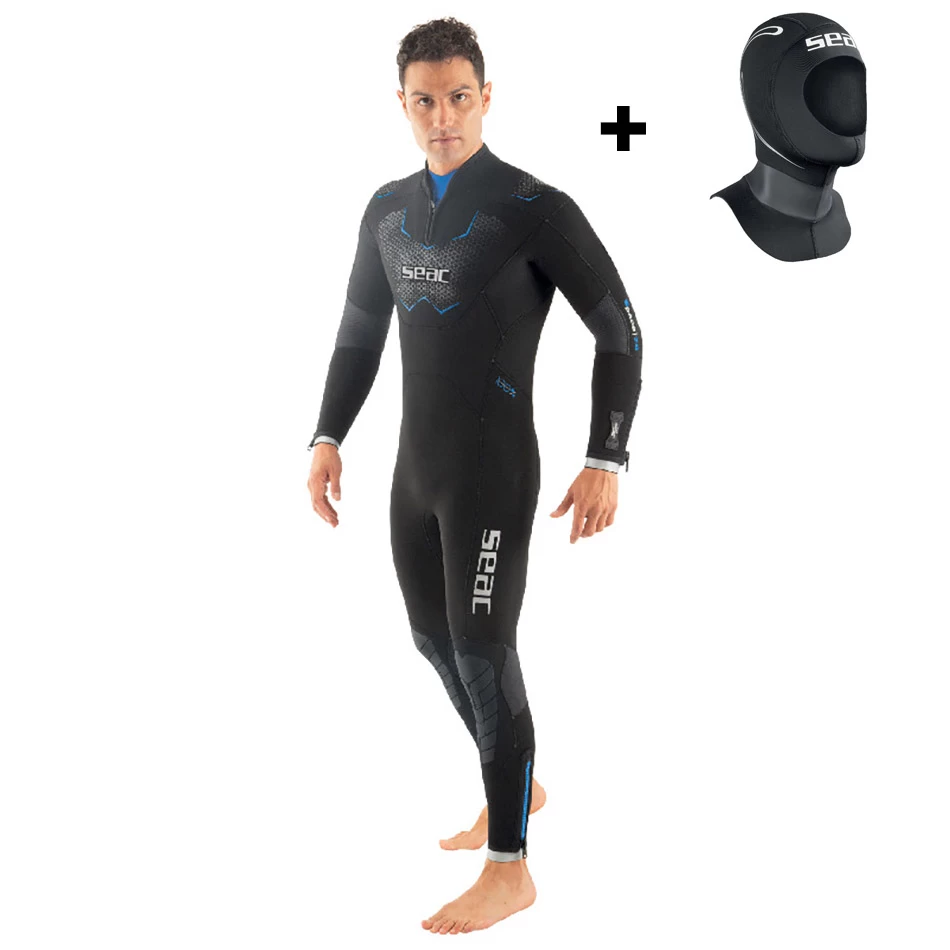 SEAC SPACE Combinaison De Plongée Sous Marine Homme 7 Mm Avec Cagoule Tekno 1 SEAC SPACE Combinaison De Plongée Sous Marine Homme 7 Mm Avec Cagoule Tekno