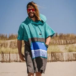 WAVE HAWAII PONCHO BAMBOO TRES En Coton Bio Et Fibre De Bamboo -Arimair WAVE HAWAII PONCHO BAMBOO TRES en coton bio et fibre de 2